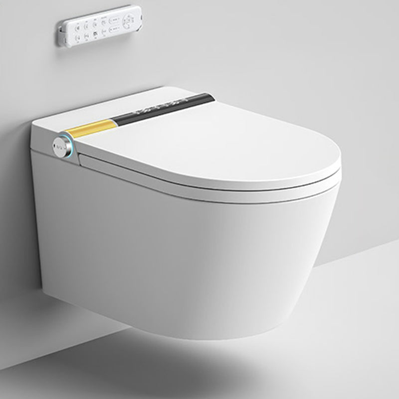 Soft Close Heated Seat Smart Bidet Ceramic Elongated Wall Mount Rust Resistant in White Clearhalo 'Bathroom Remodel & Bathroom Fixtures' 'Bidets' 'Home Improvement' 'home_improvement' 'home_improvement_bidets' 'Toilets & Bidets' 8280722