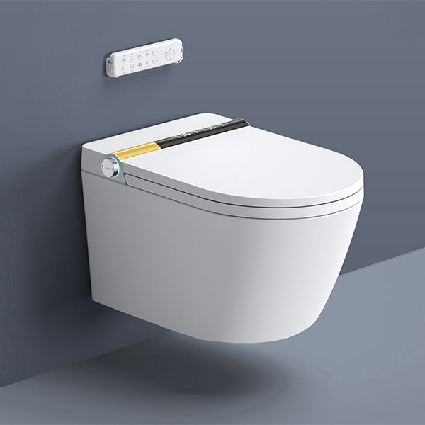 Soft Close Heated Seat Smart Bidet Ceramic Elongated Wall Mount Rust Resistant in White Clearhalo 'Bathroom Remodel & Bathroom Fixtures' 'Bidets' 'Home Improvement' 'home_improvement' 'home_improvement_bidets' 'Toilets & Bidets' 8280734