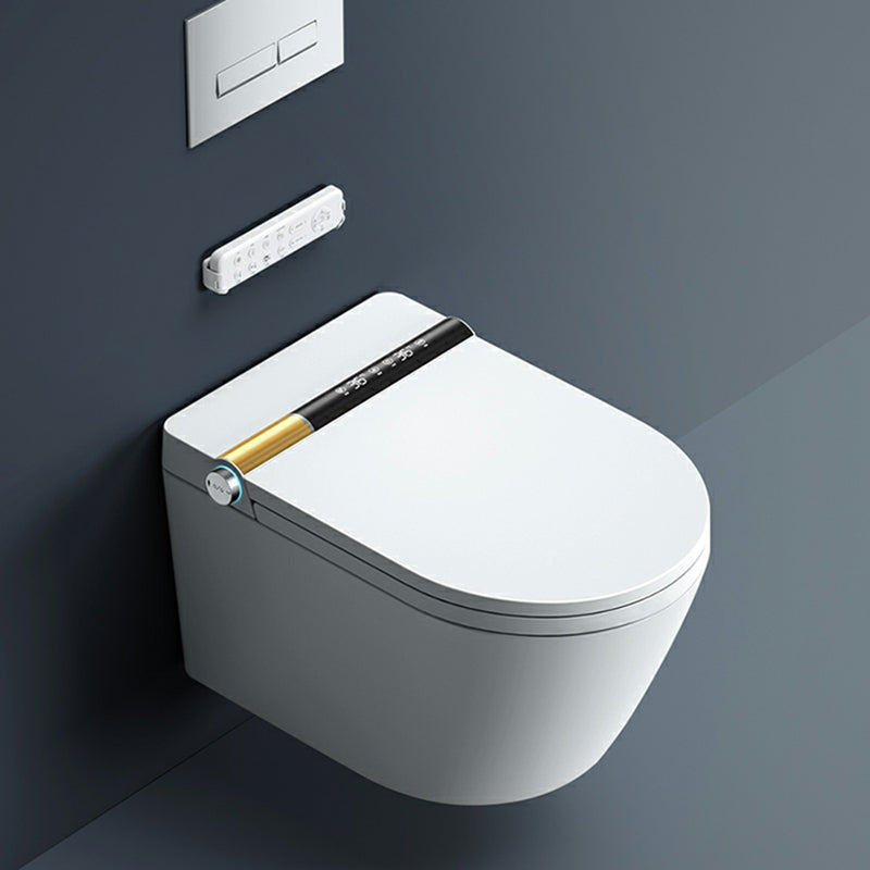 Soft Close Heated Seat Smart Bidet Ceramic Elongated Wall Mount Rust Resistant in White Clearhalo 'Bathroom Remodel & Bathroom Fixtures' 'Bidets' 'Home Improvement' 'home_improvement' 'home_improvement_bidets' 'Toilets & Bidets' 8280735