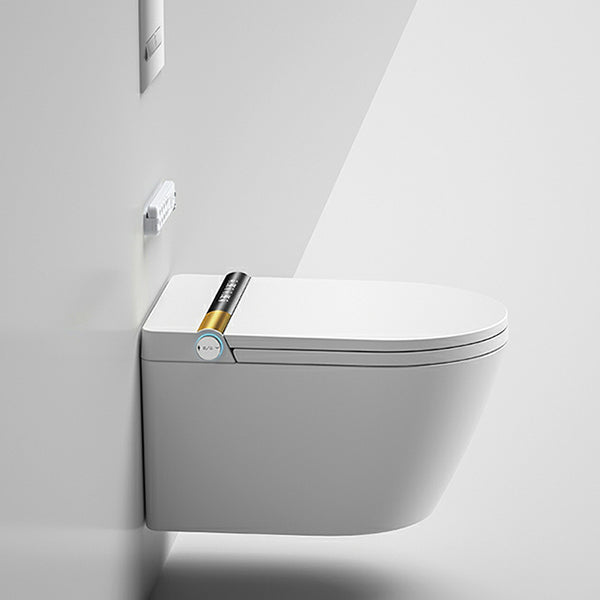 Soft Close Heated Seat Smart Bidet Ceramic Elongated Wall Mount Rust Resistant in White Clearhalo 'Bathroom Remodel & Bathroom Fixtures' 'Bidets' 'Home Improvement' 'home_improvement' 'home_improvement_bidets' 'Toilets & Bidets' 8280737