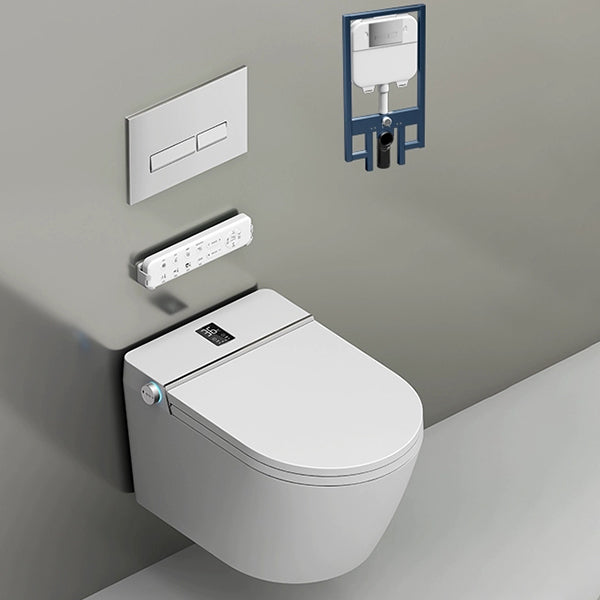 White Bidet Temperature Control Warm Air Dryer Elongated Wall-Mounted Ceramic Clearhalo 'Bathroom Remodel & Bathroom Fixtures' 'Bidets' 'Home Improvement' 'home_improvement' 'home_improvement_bidets' 'Toilets & Bidets' 8280741