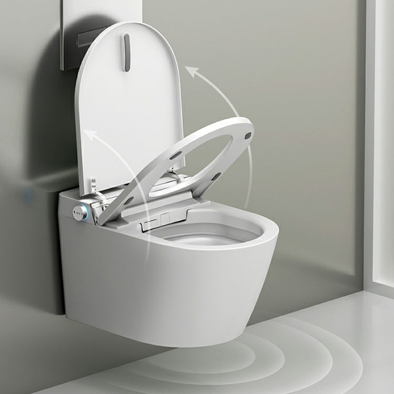 White Bidet Temperature Control Warm Air Dryer Elongated Wall-Mounted Ceramic Clearhalo 'Bathroom Remodel & Bathroom Fixtures' 'Bidets' 'Home Improvement' 'home_improvement' 'home_improvement_bidets' 'Toilets & Bidets' 8280752