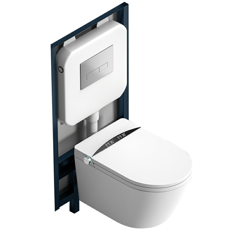 Elongated Smart Bidet White Wall Mounted Heated Seat Ceramic Clearhalo 'Bathroom Remodel & Bathroom Fixtures' 'Bidets' 'Home Improvement' 'home_improvement' 'home_improvement_bidets' 'Toilets & Bidets' 8280762