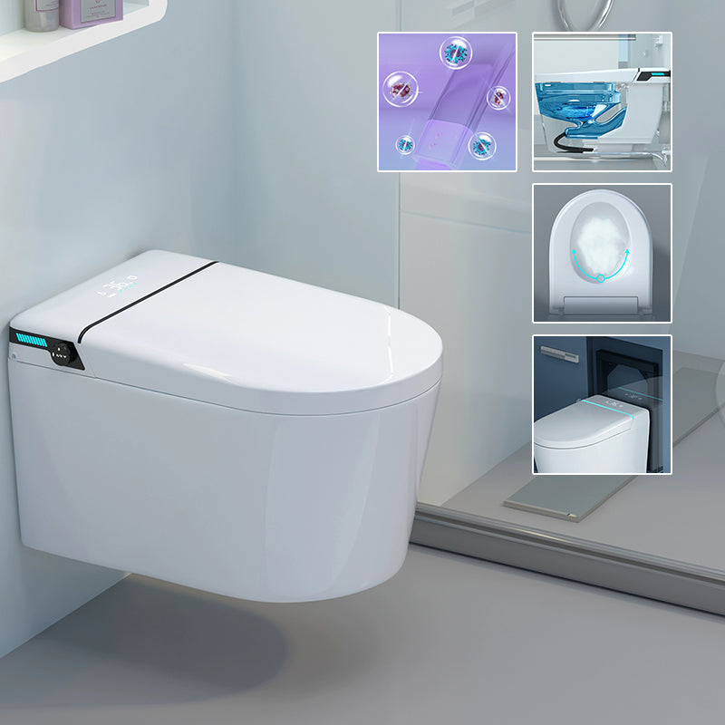 Wall Mount Bidet White Heated Seat Ceramic Rust Resistant Elongated with Dryer Automatic Lid & Splash Proof Clearhalo 'Bathroom Remodel & Bathroom Fixtures' 'Bidets' 'Home Improvement' 'home_improvement' 'home_improvement_bidets' 'Toilets & Bidets' 8280775