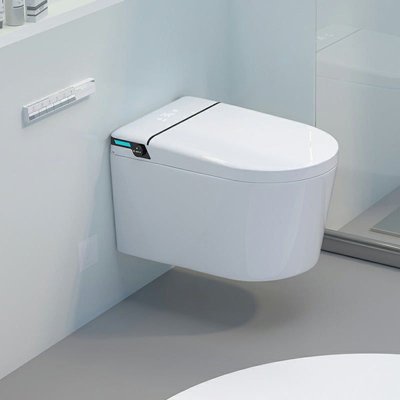 Wall Mount Bidet White Heated Seat Ceramic Rust Resistant Elongated with Dryer Clearhalo 'Bathroom Remodel & Bathroom Fixtures' 'Bidets' 'Home Improvement' 'home_improvement' 'home_improvement_bidets' 'Toilets & Bidets' 8280792