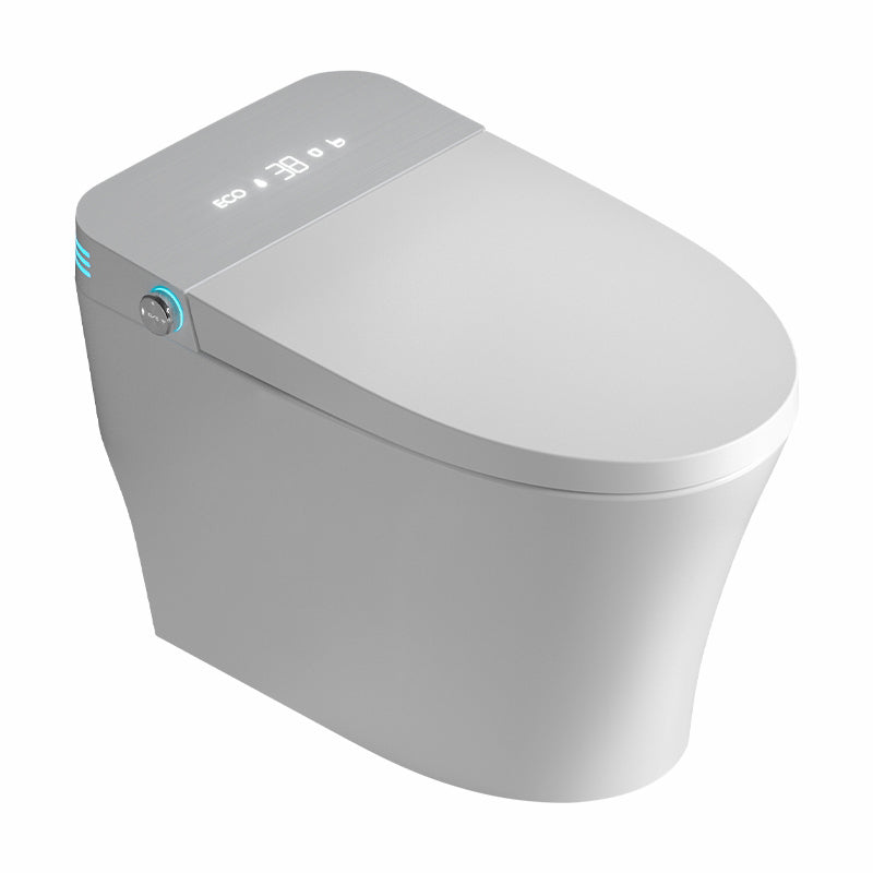 Temperature Control Bidet Floor Mounted Elongated White Ceramic with Heated Seat Automatic Lid ( Medium Configuration Version) 14" Clearhalo 'Bathroom Remodel & Bathroom Fixtures' 'Bidets' 'Home Improvement' 'home_improvement' 'home_improvement_bidets' 'Toilets & Bidets' 8280798