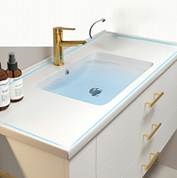 Popular Bathroom Sink Vanity Wall Mounted Standard Open Shelf with Two Drawer Clearhalo 'Bathroom Remodel & Bathroom Fixtures' 'Bathroom Vanities' 'bathroom_vanities' 'Home Improvement' 'home_improvement' 'home_improvement_bathroom_vanities' 8297714