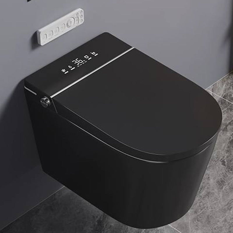 Wall Mounted Bidet Elongated Leak Resistant Soft Close Heated Seat Ceramic Black Manual Lid (Standard) Clearhalo 'Bathroom Remodel & Bathroom Fixtures' 'Bidets' 'Home Improvement' 'home_improvement' 'home_improvement_bidets' 'Toilets & Bidets' 8302752
