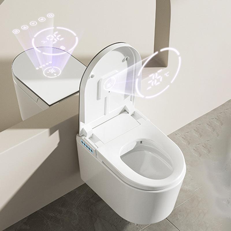 White Smart Bidet Ceramic Elongated Wall Mount with Soft Close Heated Seat Clearhalo 'Bathroom Remodel & Bathroom Fixtures' 'Bidets' 'Home Improvement' 'home_improvement' 'home_improvement_bidets' 'Toilets & Bidets' 8302763