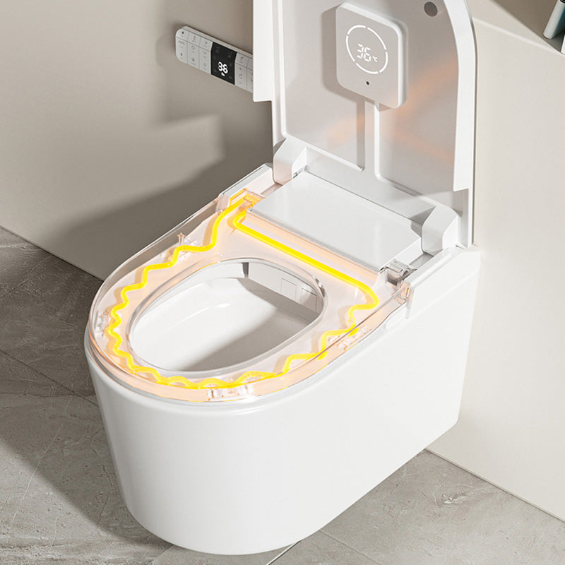 White Smart Bidet Ceramic Elongated Wall Mount with Soft Close Heated Seat Clearhalo 'Bathroom Remodel & Bathroom Fixtures' 'Bidets' 'Home Improvement' 'home_improvement' 'home_improvement_bidets' 'Toilets & Bidets' 8302772