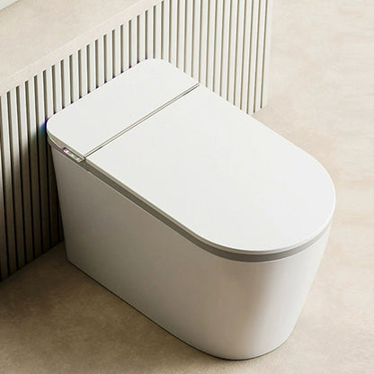 Elongated Smart Bidet Ceramic White Soft Close Heated Seat Floor Mount Manual Flip (Standard) Clearhalo 'Bathroom Remodel & Bathroom Fixtures' 'Bidets' 'Home Improvement' 'home_improvement' 'home_improvement_bidets' 'Toilets & Bidets' 8302777