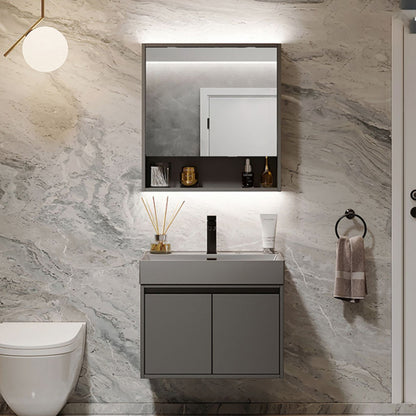 Grey Solid Wood Modern Wall Mounted Standard Bathroom Vanity Set Clearhalo 'Bathroom Remodel & Bathroom Fixtures' 'Bathroom Vanities' 'bathroom_vanities' 'Home Improvement' 'home_improvement' 'home_improvement_bathroom_vanities' 8302809