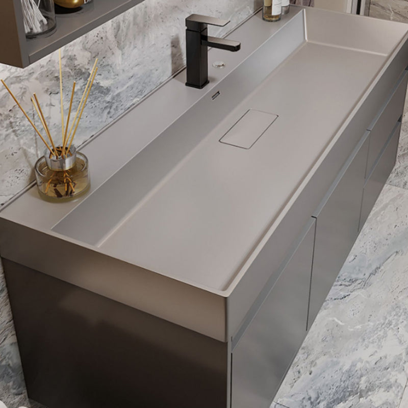 Grey Solid Wood Modern Wall Mounted Standard Bathroom Vanity Set Clearhalo 'Bathroom Remodel & Bathroom Fixtures' 'Bathroom Vanities' 'bathroom_vanities' 'Home Improvement' 'home_improvement' 'home_improvement_bathroom_vanities' 8302812