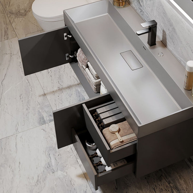 Grey Solid Wood Modern Wall Mounted Standard Bathroom Vanity Set Clearhalo 'Bathroom Remodel & Bathroom Fixtures' 'Bathroom Vanities' 'bathroom_vanities' 'Home Improvement' 'home_improvement' 'home_improvement_bathroom_vanities' 8302820