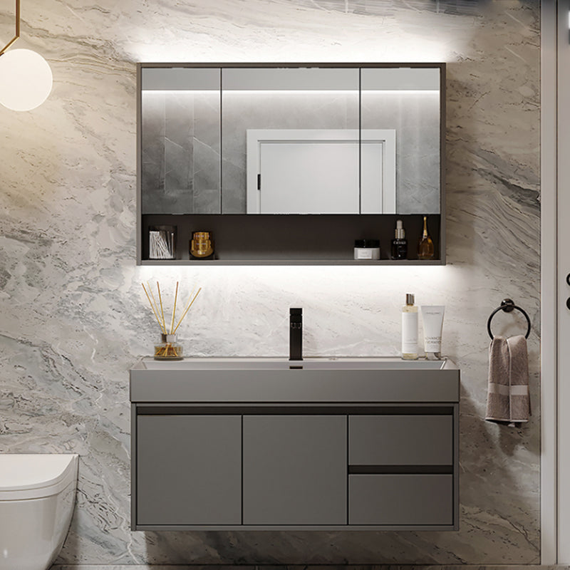 Grey Solid Wood Modern Wall Mounted Standard Bathroom Vanity Set Clearhalo 'Bathroom Remodel & Bathroom Fixtures' 'Bathroom Vanities' 'bathroom_vanities' 'Home Improvement' 'home_improvement' 'home_improvement_bathroom_vanities' 8302821
