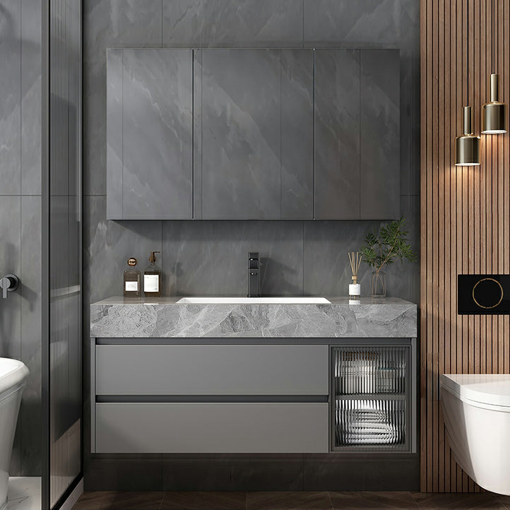 Contemporary Bathroom Sink Vanity Wall Mounted Standard with Two Drawer 47.2"L x 19.7"W x 21.7"H Clearhalo 'Bathroom Remodel & Bathroom Fixtures' 'Bathroom Vanities' 'bathroom_vanities' 'Home Improvement' 'home_improvement' 'home_improvement_bathroom_vanities' 8302830