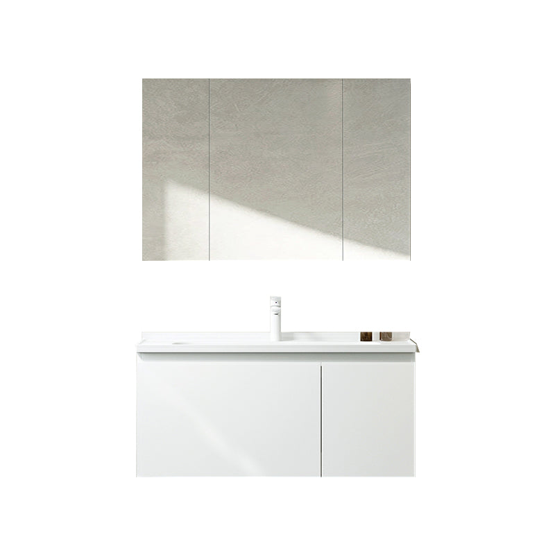 Trendy Bathroom Sink Vanity White Oval Sink One Drawer Wall Mounted Standard Clearhalo 'Bathroom Remodel & Bathroom Fixtures' 'Bathroom Vanities' 'bathroom_vanities' 'Home Improvement' 'home_improvement' 'home_improvement_bathroom_vanities' 8317317