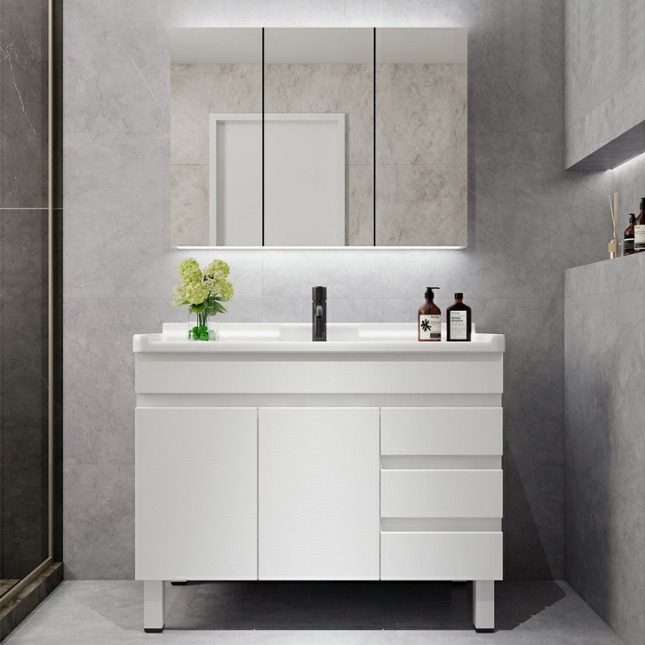Modern Single-Sink White Wood Bathroom Vanity Cabinet with Soft Close Door 36"L x 19"W x 30"H Clearhalo 'Bathroom Remodel & Bathroom Fixtures' 'Bathroom Vanities' 'bathroom_vanities' 'Home Improvement' 'home_improvement' 'home_improvement_bathroom_vanities' 8317747