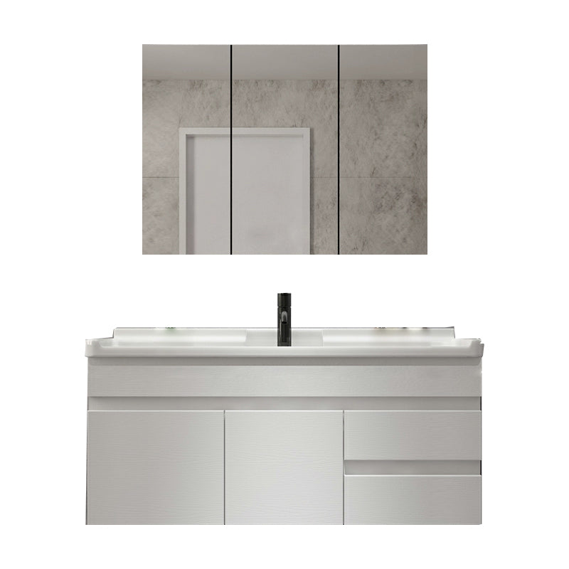 Modern Single-Sink White Wood Bathroom Vanity Cabinet with Soft Close Door 48"L x 19"W x 18"H Clearhalo 'Bathroom Remodel & Bathroom Fixtures' 'Bathroom Vanities' 'bathroom_vanities' 'Home Improvement' 'home_improvement' 'home_improvement_bathroom_vanities' 8317753