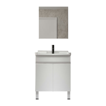 Modern Single-Sink White Wood Bathroom Vanity Cabinet with Soft Close Door 24"L x 19"W x 30"H