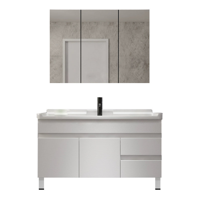 Modern Single-Sink White Wood Bathroom Vanity Cabinet with Soft Close Door 40"L x 19"W x 30"H Clearhalo 'Bathroom Remodel & Bathroom Fixtures' 'Bathroom Vanities' 'bathroom_vanities' 'Home Improvement' 'home_improvement' 'home_improvement_bathroom_vanities' 8317761