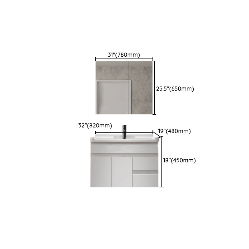 Modern Single-Sink White Wood Bathroom Vanity Cabinet with Soft Close Door Clearhalo 'Bathroom Remodel & Bathroom Fixtures' 'Bathroom Vanities' 'bathroom_vanities' 'Home Improvement' 'home_improvement' 'home_improvement_bathroom_vanities' 8317765
