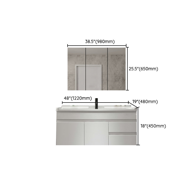 Modern Single-Sink White Wood Bathroom Vanity Cabinet with Soft Close Door Clearhalo 'Bathroom Remodel & Bathroom Fixtures' 'Bathroom Vanities' 'bathroom_vanities' 'Home Improvement' 'home_improvement' 'home_improvement_bathroom_vanities' 8317768