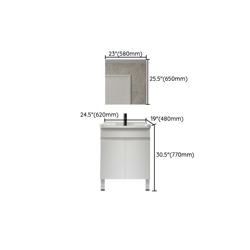 Modern Single-Sink White Wood Bathroom Vanity Cabinet with Soft Close Door Clearhalo 'Bathroom Remodel & Bathroom Fixtures' 'Bathroom Vanities' 'bathroom_vanities' 'Home Improvement' 'home_improvement' 'home_improvement_bathroom_vanities' 8317769