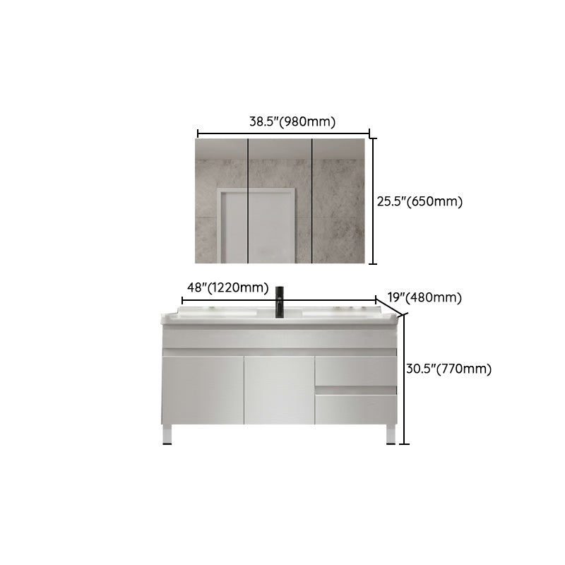 Modern Single-Sink White Wood Bathroom Vanity Cabinet with Soft Close Door Clearhalo 'Bathroom Remodel & Bathroom Fixtures' 'Bathroom Vanities' 'bathroom_vanities' 'Home Improvement' 'home_improvement' 'home_improvement_bathroom_vanities' 8317774