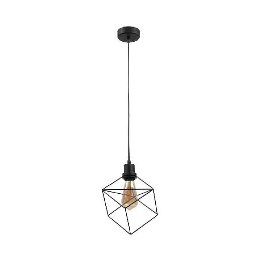 1/3-Pack Metal Caged Pendant Lighting Farmhouse Style 1 Light Dining Room Hanging Lamp in Black Clearhalo 'Art Deco Pendants' 'Black' 'Cast Iron' 'Ceiling Lights' 'Ceramic' 'Crystal' 'Industrial Pendants' 'Industrial' 'Metal' 'Middle Century Pendants' 'Pendant Lights' 'Pendants' 'Rustic Pendants' 'Tiffany' Lighting' 84118