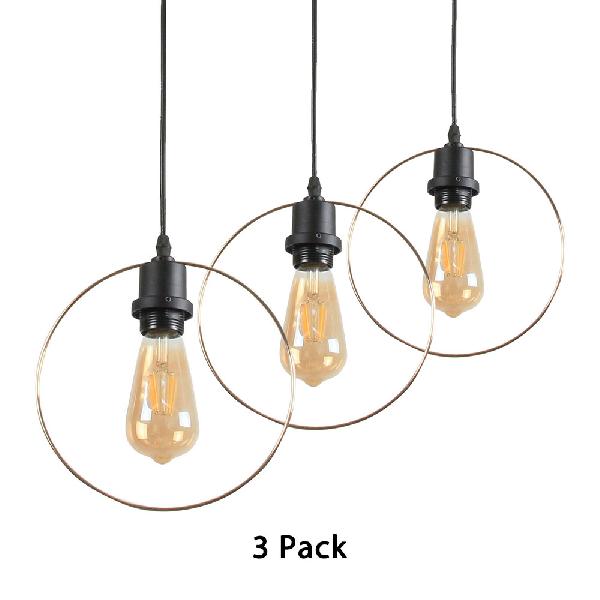 1/3-Pack Metal Caged Pendant Lighting Farmhouse Style 1 Light Dining Room Hanging Lamp in Black Black 3 Clearhalo 'Art Deco Pendants' 'Black' 'Cast Iron' 'Ceiling Lights' 'Ceramic' 'Crystal' 'Industrial Pendants' 'Industrial' 'Metal' 'Middle Century Pendants' 'Pendant Lights' 'Pendants' 'Rustic Pendants' 'Tiffany' Lighting' 84122