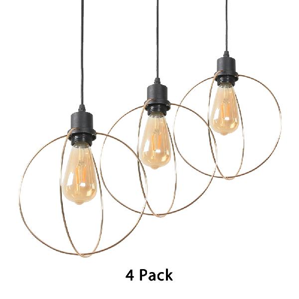 1/3-Pack Metal Caged Pendant Lighting Farmhouse Style 1 Light Dining Room Hanging Lamp in Black Clearhalo 'Art Deco Pendants' 'Black' 'Cast Iron' 'Ceiling Lights' 'Ceramic' 'Crystal' 'Industrial Pendants' 'Industrial' 'Metal' 'Middle Century Pendants' 'Pendant Lights' 'Pendants' 'Rustic Pendants' 'Tiffany' Lighting' 84124