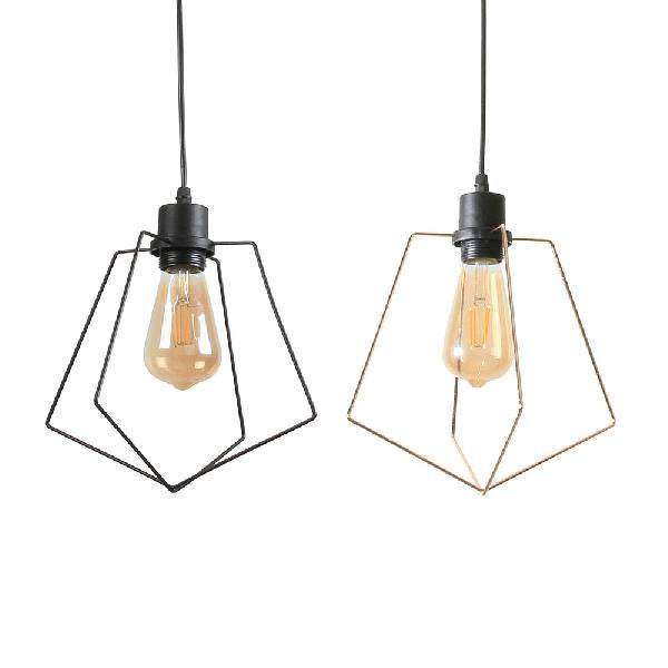 1/3-Pack Pentagon Metal Suspended Light with Wire Frame Loft Style 1 ...