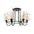 6/8 Bulbs Wire Cage Semi Flush Chandelier with Square Shade Vintage Gold Metal Hanging Light for Living Room 6 Gold Clearhalo 'Ceiling Lights' 'Close To Ceiling Lights' 'Close to ceiling' 'Semi-flushmount' Lighting' 84593