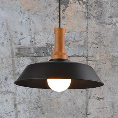 Retro Stylish Barn Hanging Light 10"/14" W 1 Bulb Metal Ceiling Light Fixture in Black/White for Kitchen Black Clearhalo 'Art Deco Pendants' 'Black' 'Cast Iron' 'Ceiling Lights' 'Ceramic' 'Crystal' 'Industrial Pendants' 'Industrial' 'Metal' 'Middle Century Pendants' 'Pendant Lights' 'Pendants' 'Rustic Pendants' 'Tiffany' Lighting' 85031