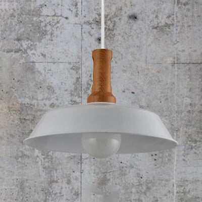 Retro Stylish Barn Hanging Light 10"/14" W 1 Bulb Metal Ceiling Light Fixture in Black/White for Kitchen Clearhalo 'Art Deco Pendants' 'Black' 'Cast Iron' 'Ceiling Lights' 'Ceramic' 'Crystal' 'Industrial Pendants' 'Industrial' 'Metal' 'Middle Century Pendants' 'Pendant Lights' 'Pendants' 'Rustic Pendants' 'Tiffany' Lighting' 85034