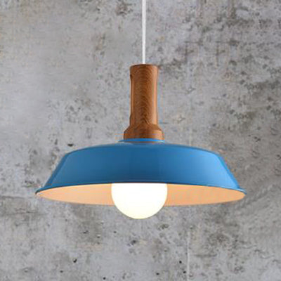 Retro Stylish Barn Hanging Light 10"/14" W 1 Bulb Metal Ceiling Light Fixture in Black/White for Kitchen Blue Clearhalo 'Art Deco Pendants' 'Black' 'Cast Iron' 'Ceiling Lights' 'Ceramic' 'Crystal' 'Industrial Pendants' 'Industrial' 'Metal' 'Middle Century Pendants' 'Pendant Lights' 'Pendants' 'Rustic Pendants' 'Tiffany' Lighting' 85040