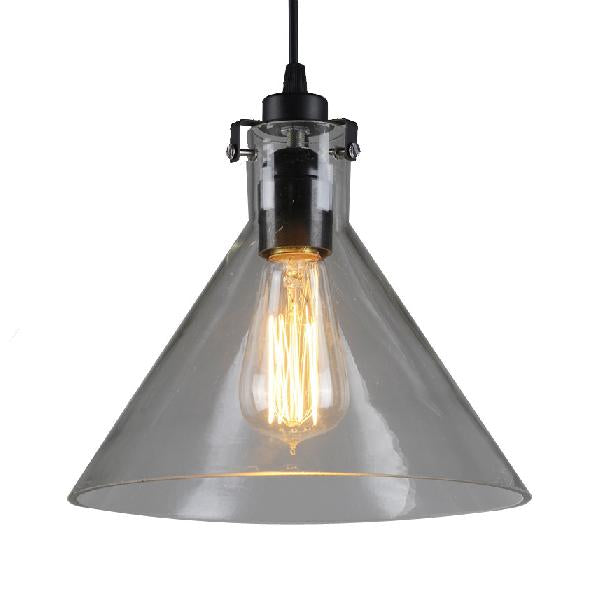1-Light Cone Shaped Pendant Lighting Factory Black Yellow/Clear/Smoked Glass Hanging Light Fixture Smoke Gray Clearhalo 'Ceiling Lights' 'Glass shade' 'Glass' 'Industrial Pendants' 'Industrial' 'Middle Century Pendants' 'Pendant Lights' 'Pendants' 'Tiffany' Lighting' 85171