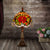 Rose Blossom Stained Glass Night Lamp Tiffany-Style 1 Bulb Bronze Finish Table Light for Bedroom Bronze Clearhalo 'Lamps' 'Table Lamps' Lighting' 852278