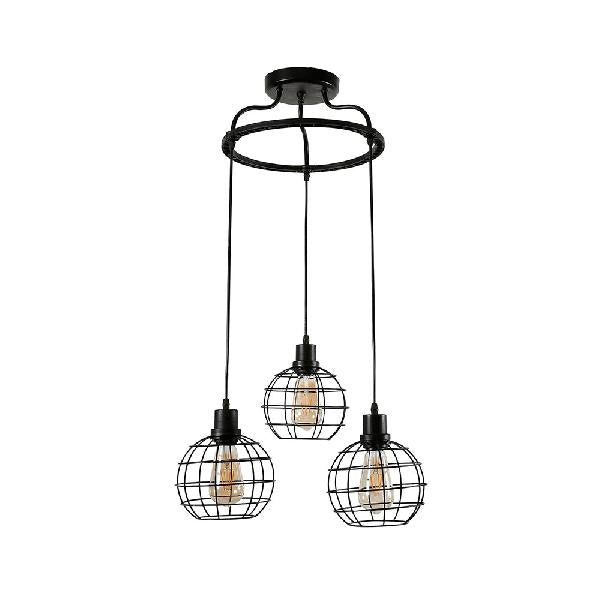 3/4/5 Heads Wire Cage Ceiling Light Vintage Style Black Finish Metal Suspended Lamp with Globe Shade Clearhalo 'Art Deco Pendants' 'Black' 'Cast Iron' 'Ceiling Lights' 'Ceramic' 'Crystal' 'Industrial Pendants' 'Industrial' 'Metal' 'Middle Century Pendants' 'Pendant Lights' 'Pendants' 'Rustic Pendants' 'Tiffany' Lighting' 85231