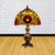 Chrysanths Table Lamp Tiffany Stained Glass 1 Head Brown Night Stand Light with Dome Shade Brown Clearhalo 'Lamps' 'Table Lamps' Lighting' 852350