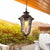 Urn Amber Glass Down Lighting Lodge 1-Bulb Outdoor Pendant Ceiling Light in Bronze Bronze Clearhalo 'Ceiling Lights' 'Chandeliers' 'Glass shade' 'Glass' 'Pendant Lights' 'Pendants' Lighting' 852450