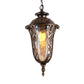 Urn Amber Glass Down Lighting Lodge 1-Bulb Outdoor Pendant Ceiling Light in Bronze Clearhalo 'Ceiling Lights' 'Chandeliers' 'Glass shade' 'Glass' 'Pendant Lights' 'Pendants' Lighting' 852452