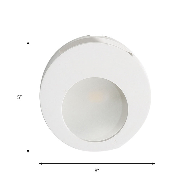 Gypsum Round Wall Sconce Lamp Modernist 1 Light LED Wall Lighting in White for Living Room Clearhalo 'Modern wall lights' 'Modern' 'Wall Lamps & Sconces' 'Wall Lights' Lighting' 852485