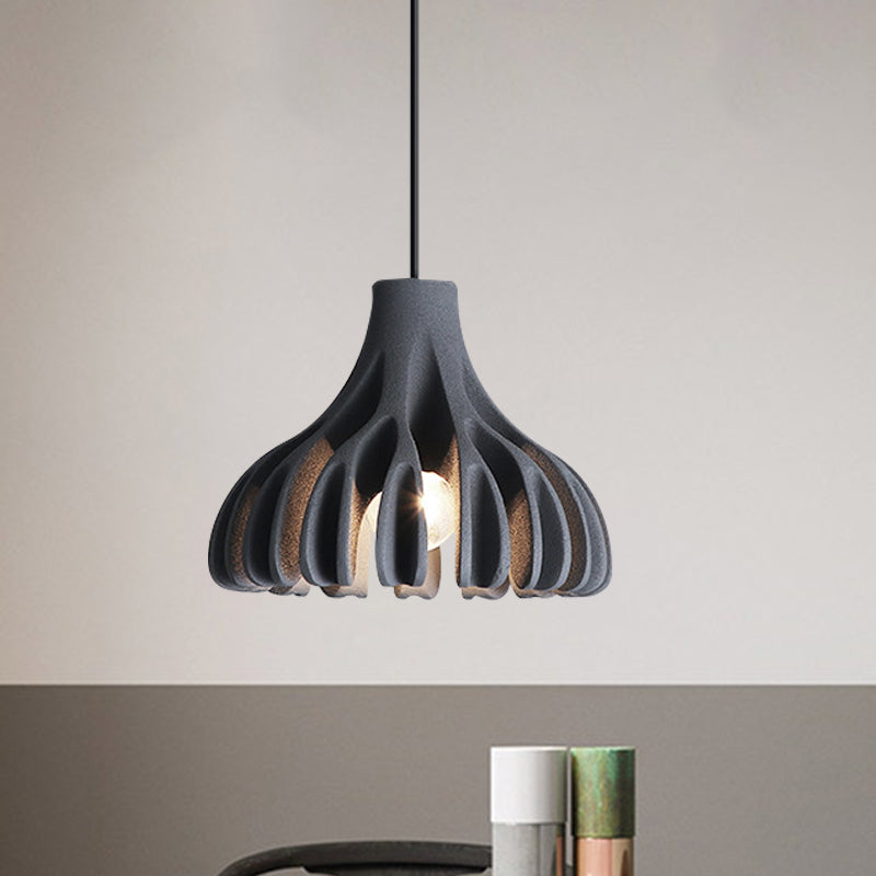 Macaron Coral-Shape Pendant Lighting Resin 1 Light Dining Room Suspension Lamp in White/Black/Yellow Clearhalo 'Ceiling Lights' 'Modern Pendants' 'Modern' 'Pendant Lights' 'Pendants' Lighting' 852566