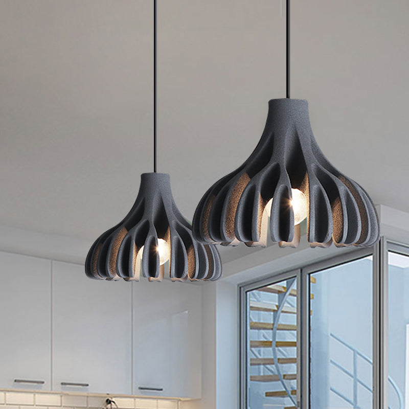 Macaron Coral-Shape Pendant Lighting Resin 1 Light Dining Room Suspension Lamp in White/Black/Yellow Clearhalo 'Ceiling Lights' 'Modern Pendants' 'Modern' 'Pendant Lights' 'Pendants' Lighting' 852567