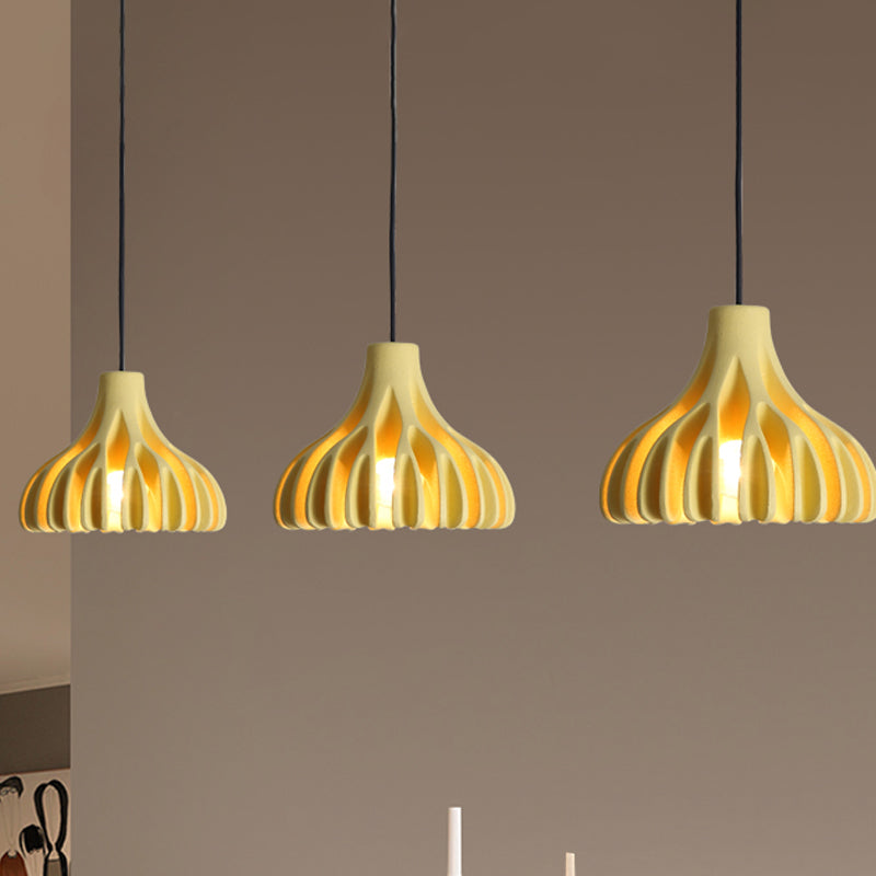 Macaron Coral-Shape Pendant Lighting Resin 1 Light Dining Room Suspension Lamp in White/Black/Yellow Clearhalo 'Ceiling Lights' 'Modern Pendants' 'Modern' 'Pendant Lights' 'Pendants' Lighting' 852569
