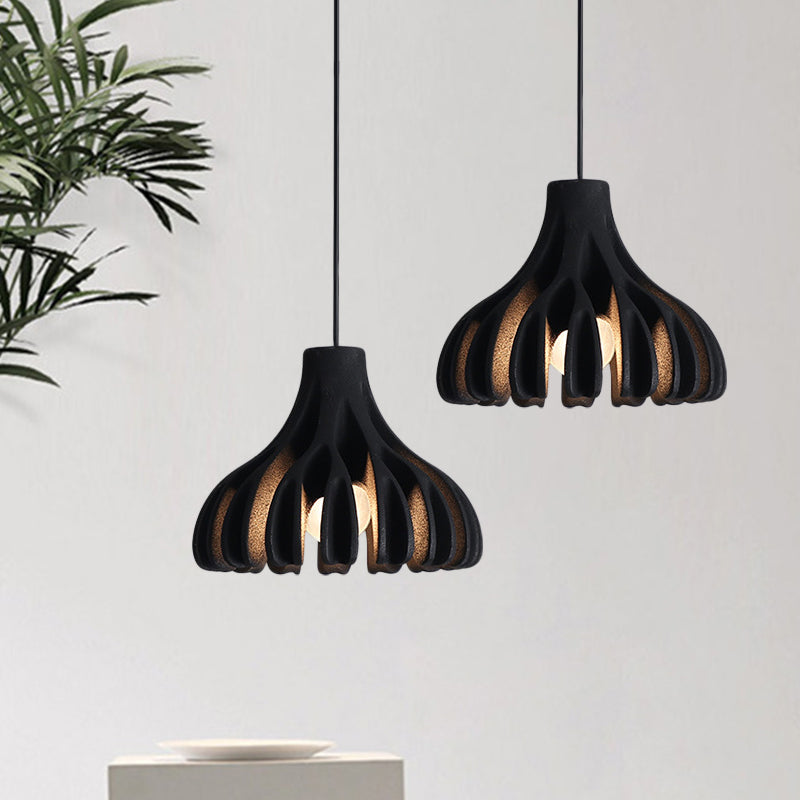 Macaron Coral-Shape Pendant Lighting Resin 1 Light Dining Room Suspension Lamp in White/Black/Yellow Clearhalo 'Ceiling Lights' 'Modern Pendants' 'Modern' 'Pendant Lights' 'Pendants' Lighting' 852573