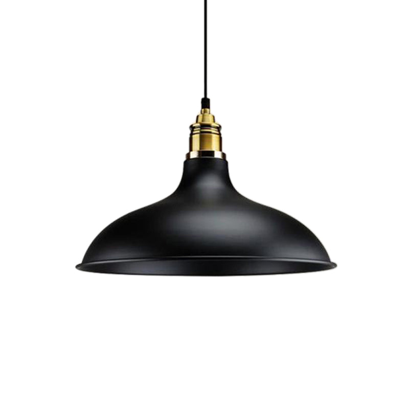 1 Bulb Hanging Lamp with Bowl Shade and Adjustable Cord Metal Loft Style Indoor Ceiling Light Fixture in Black Clearhalo 'Art Deco Pendants' 'Black' 'Cast Iron' 'Ceiling Lights' 'Ceramic' 'Crystal' 'Industrial Pendants' 'Industrial' 'Metal' 'Middle Century Pendants' 'Pendant Lights' 'Pendants' 'Rustic Pendants' 'Tiffany' Lighting' 85259