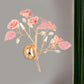 Romantic Pastoral Rose Blossom Sconce 2 Lights Ceramic Wall Mount Lamp in Red/White/Pink for Hotel Pink Clearhalo 'Wall Lamps & Sconces' 'Wall Lights' Lighting' 852634